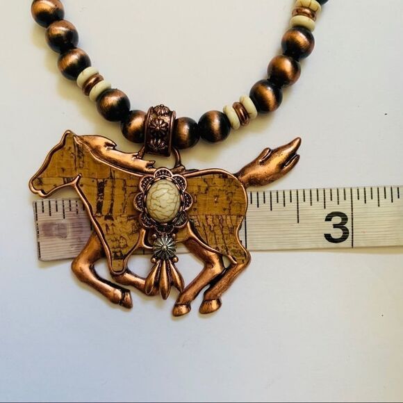 Cork Coppertone Howlite Hoese Navajo Statement Set - Picture 6 of 7